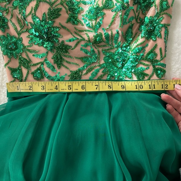 Sherry Hill emerald green evening maxi dress size US 2 Petite - Picture 7 of 16